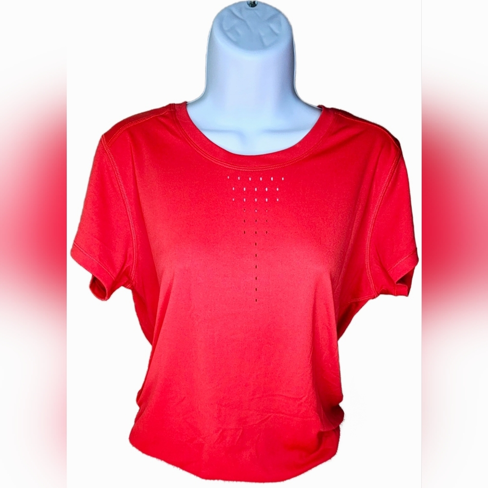 Women's Champion Duo Dry Short Sleeve Keyhole Top Red Size L